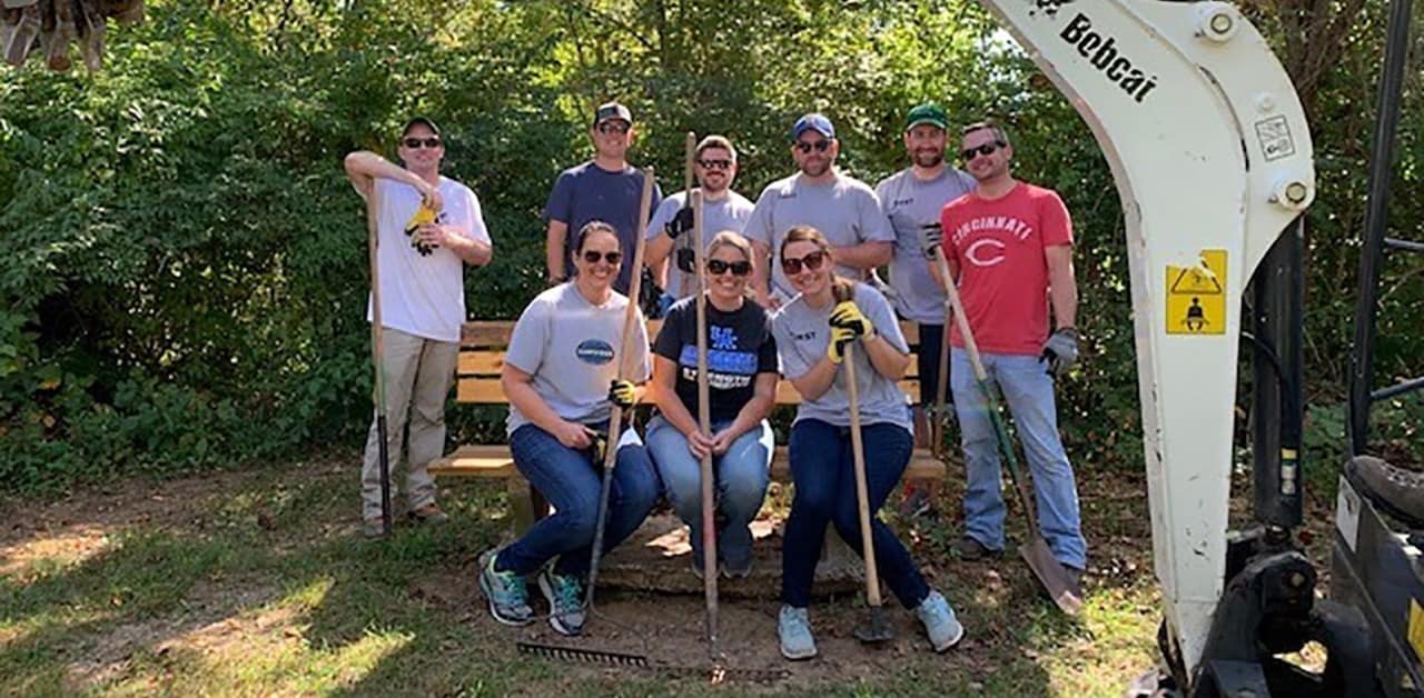 First Financial volunteers cleaning up park