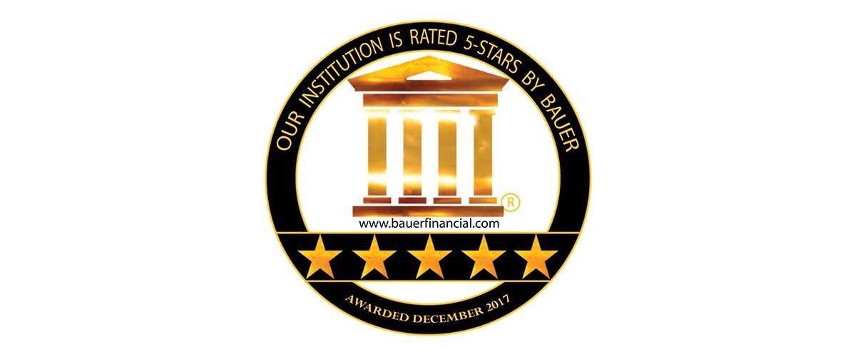 Circle Emblem with 5-Star Rating by Bauer Financial