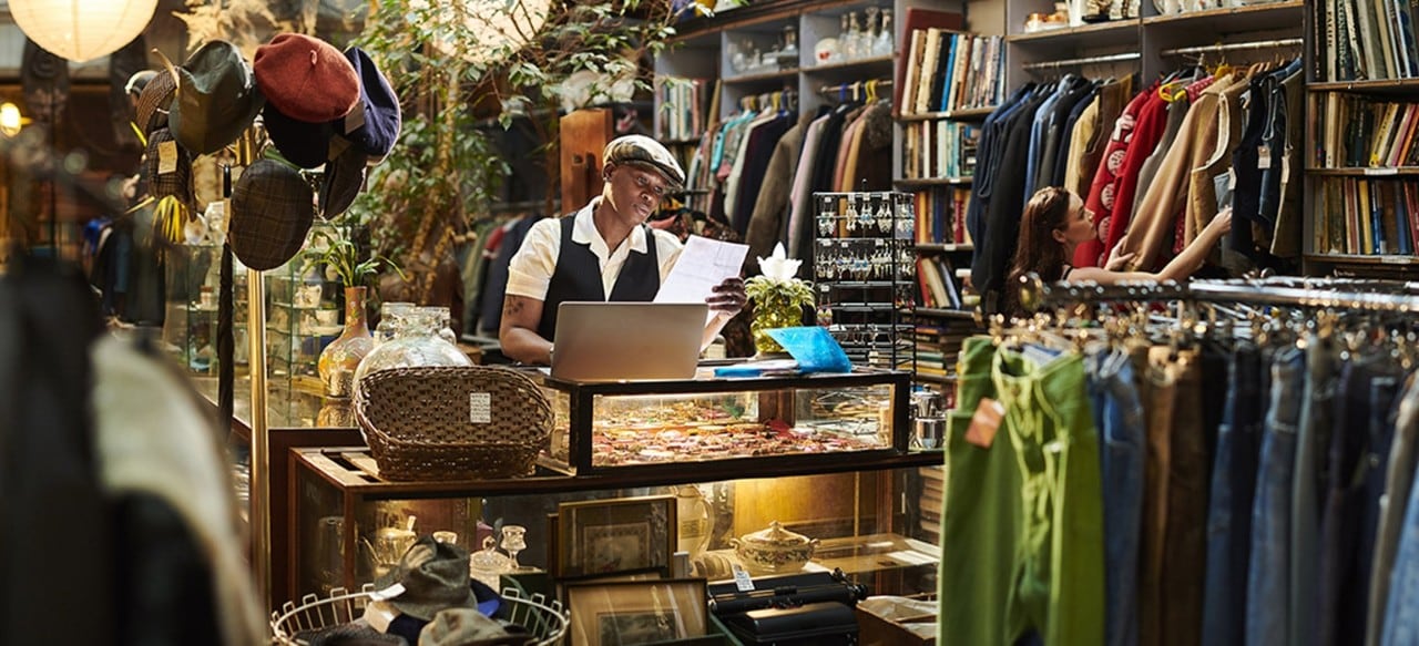 African-American male vintage shop owner