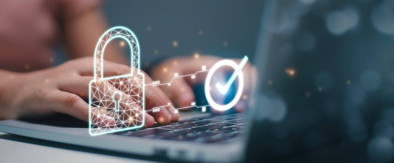 Protection network security computer and safe your data concept. Digital crime by an anonymous hacker