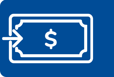 Illustration of a dollar with a right-pointing arrow on its left side