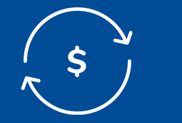 Illustration of dollar sign inside of two rotating arrows