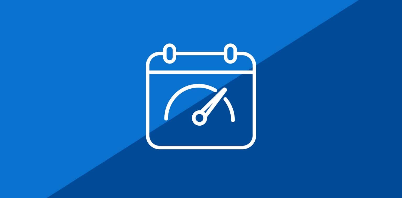 Illustration of a calendar page displaying a meter with a needle