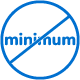 Circle with line through it over the word minimum