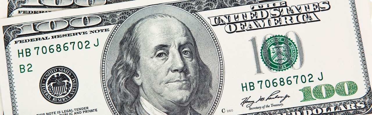 A stack of crisp $100 (USD) bills