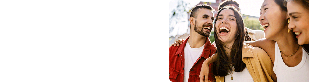 A group of young diverse friends smiling