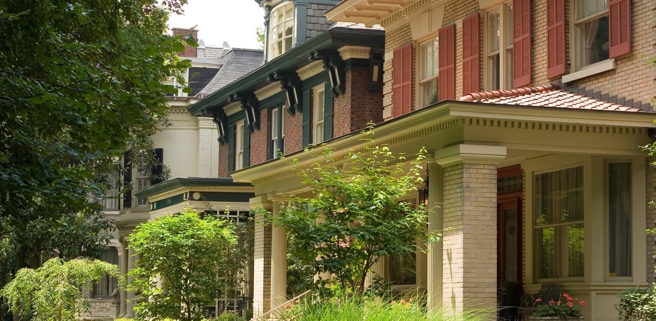 Neighboring homes in residential area