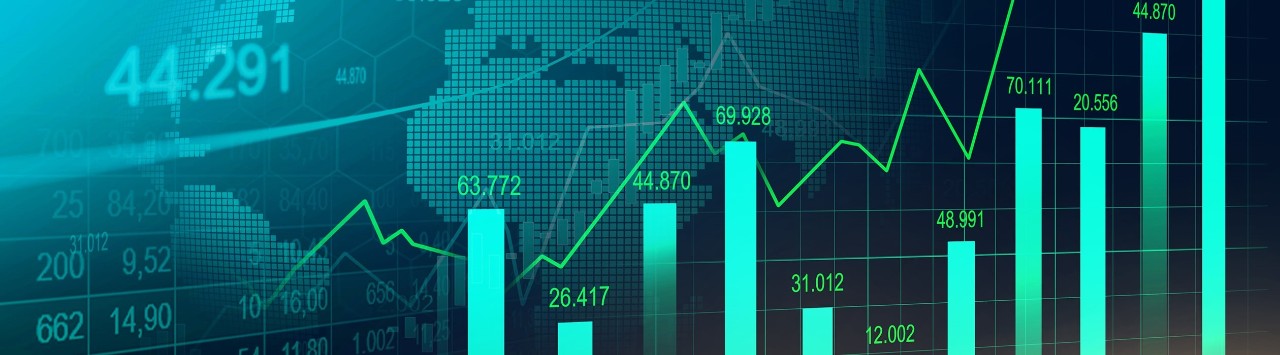 Illustration of stock market trading graph