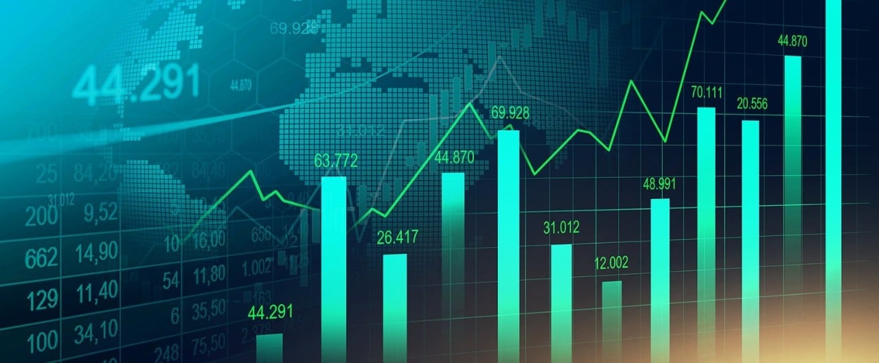 Illustration of stock market trading graph