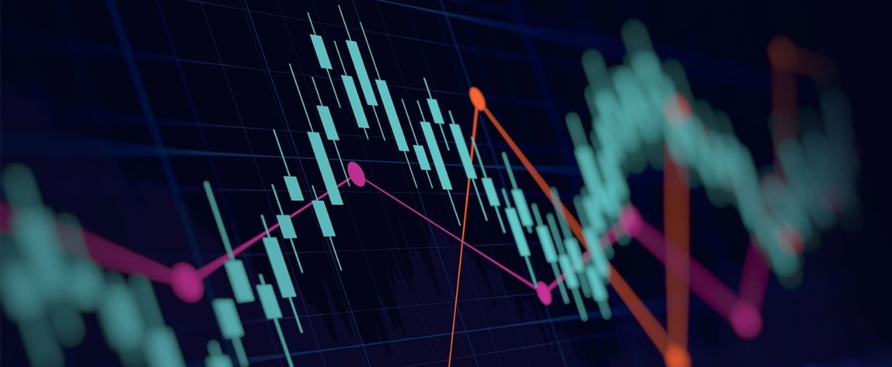 Digital display showing financial data