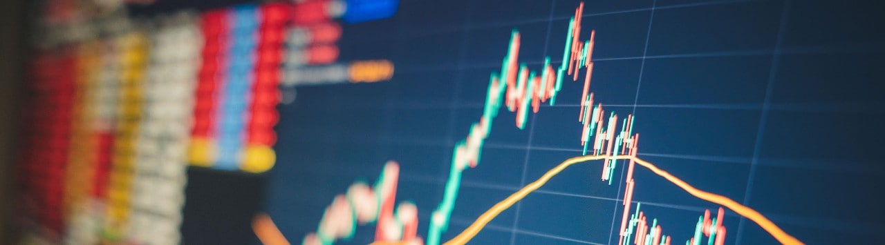 Digital monitor displaying financial data