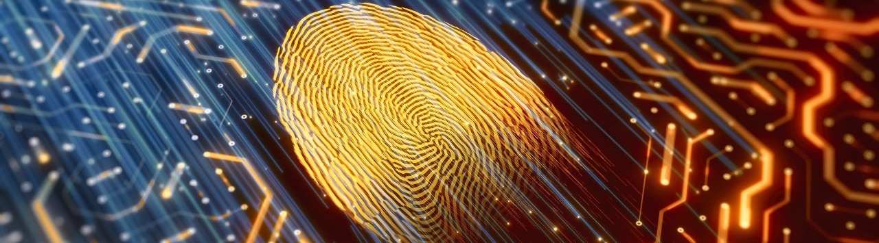 Thumbprint on digital identity scanner