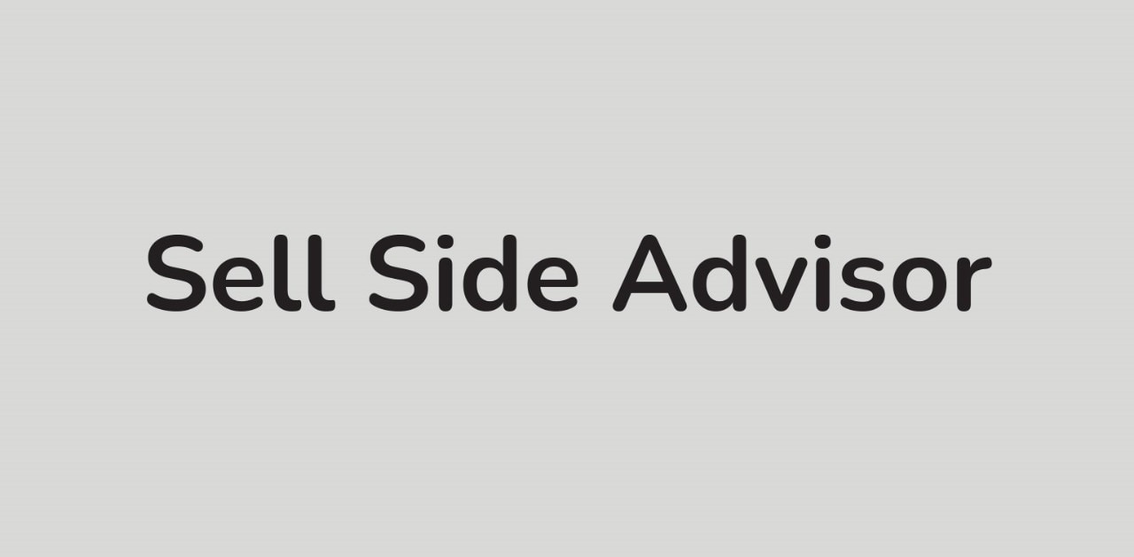 "Sell Side Advisor" on gray background